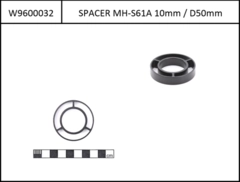 Oversize Spacer 1 1/8" to 50mm for Haibike and Winora, 10mm high