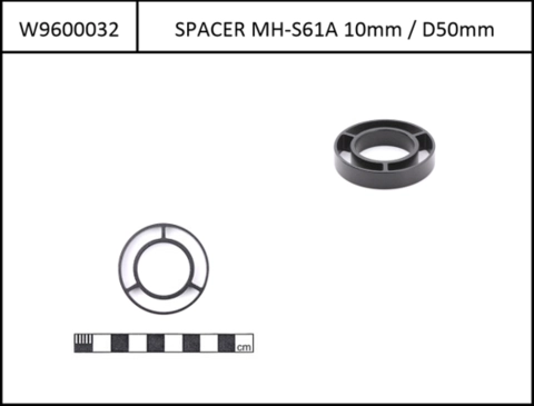 Oversize Spacer 1 1/8" to 50mm for Haibike and Winora, 10mm high