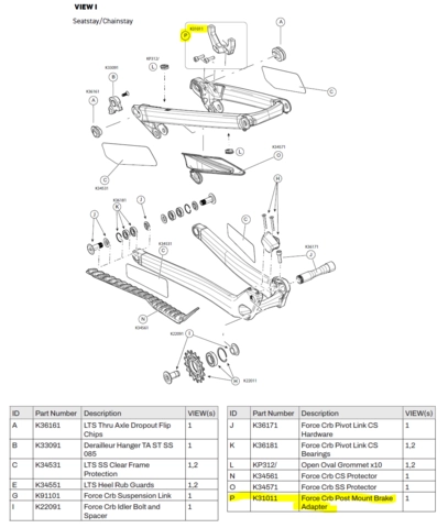 FS Crb 29 Post Mount Brake Adapter