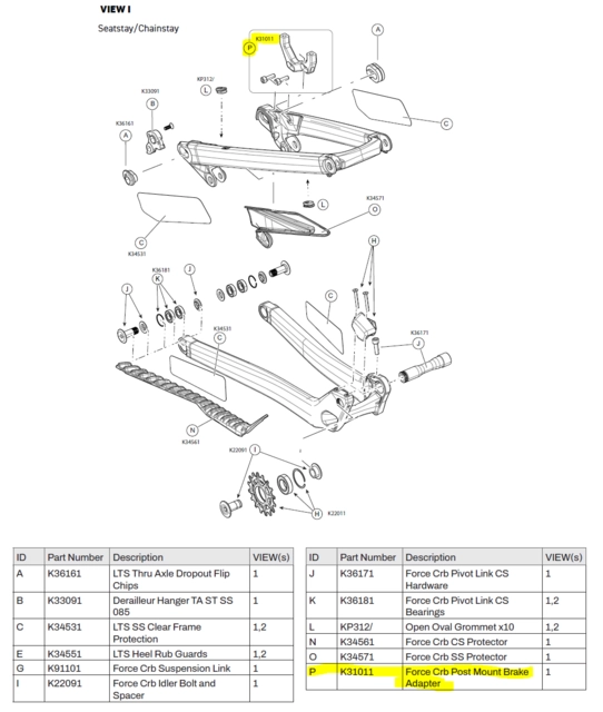 FS Crb 29 Post Mount Brake Adapter 
