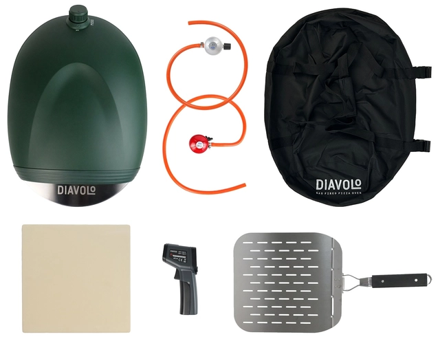 Delivita Diavolo Gas-Fired Pizza Oven Green 