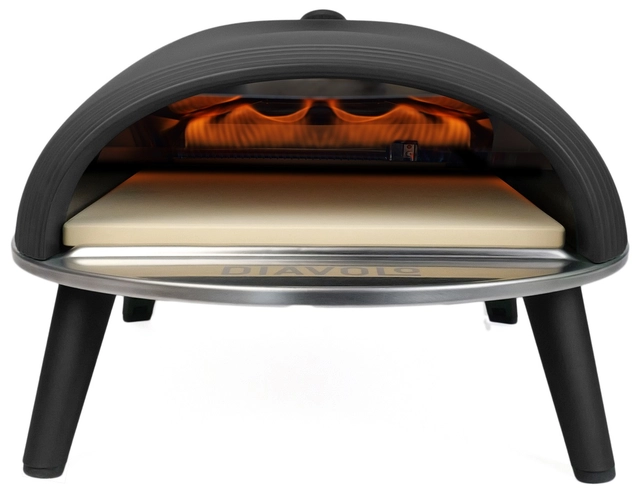 Delivita Diavolo Gas-Fired Pizza Oven Black 