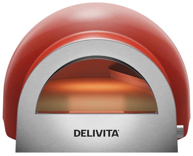 Delivita Flow Dual-Fuel Pizza Oven Chilli Red 
