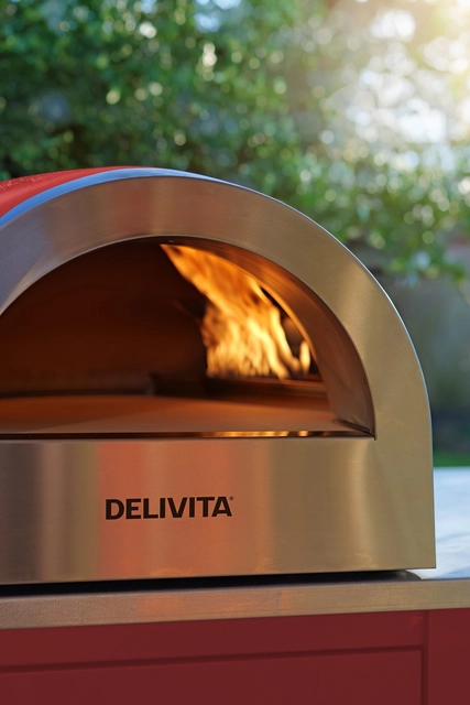 Delivita Flow Dual-Fuel Pizza Oven Chilli Red 