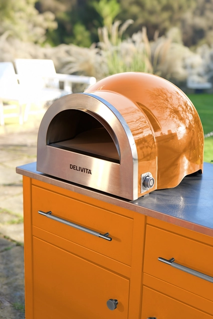 Delivita Flow Dual-Fuel Pizza Oven Orange Blaze 