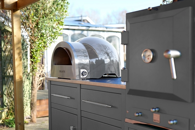 Delivita Flow Dual-Fuel Pizza Oven Hale Grey 