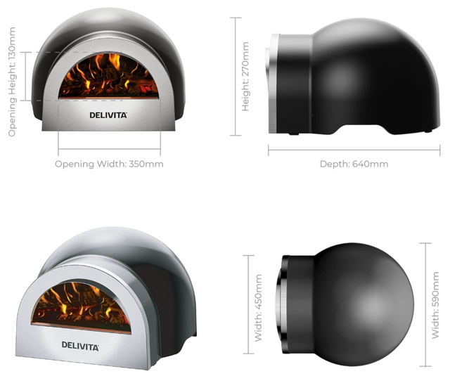Delivita Origin Wood-Fired Pizza Oven Very Black 