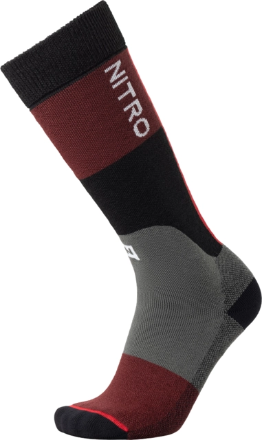 Nitro Cloud 5 Socks Charcoal/Black/Red - L 