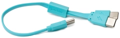Pale Blue Cable USB-C to USB-C 2 charging ports, 19cm