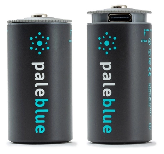 Pale Blue Li-Ion Rechargeable C Battery 2 pack of C Cell with 2x1 USB-C cable 