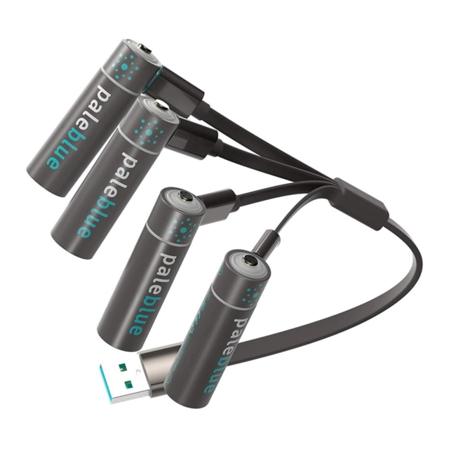 Pale Blue Sustainability Kit 8xAA/8xAAA Included 2 USB-C cables & battery cases 