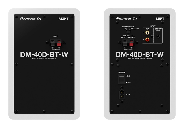 Pioneer DJ DM-40D-BT-W 4" Monitor Speakers BT, Pair - White 