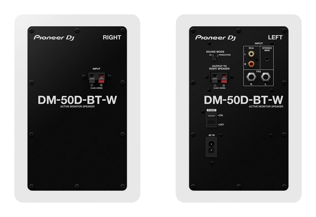 Pioneer DJ DM-50D-BT-W 5" Monitor Speakers BT, Pair - White 