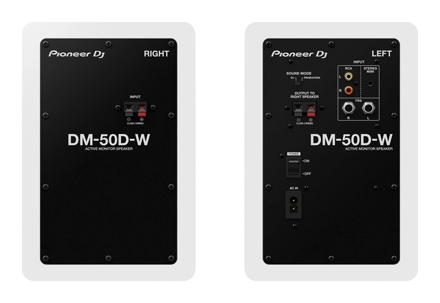 Pioneer DJ DM-50D-W 5" Monitor Speakers, Pair - White 