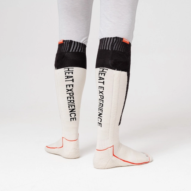 HeatX Heated Technical Socks w/batt. S Sand/Black - EU37/39 