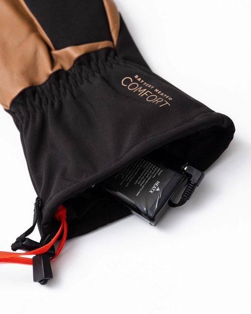 HeatX Carve Mittens S Brown/Black - Battery Heated 