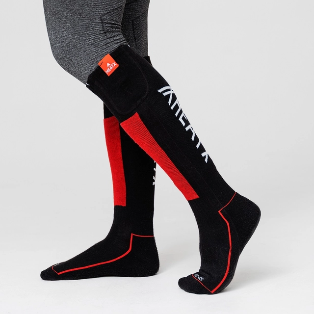 HeatX Carve Socks and Battery XS Red/Black - Battery Heated - EU34-36 