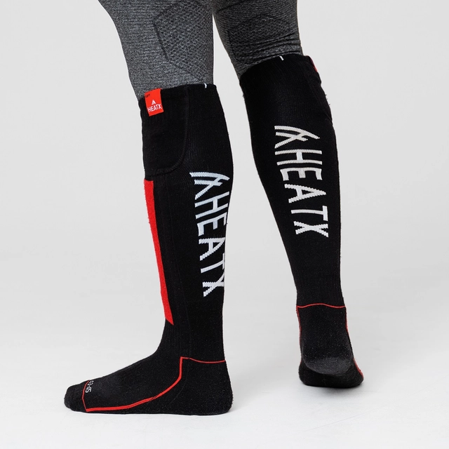 HeatX Carve Socks and Battery XS Red/Black - Battery Heated - EU34-36 