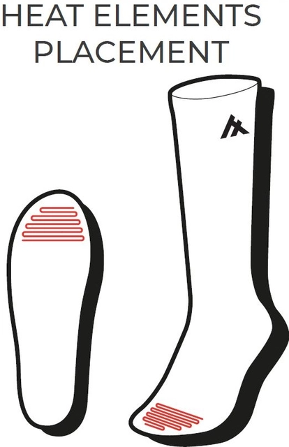 HeatX Carve Socks Only XS Red/Black - Battery Heated - EU34-36 