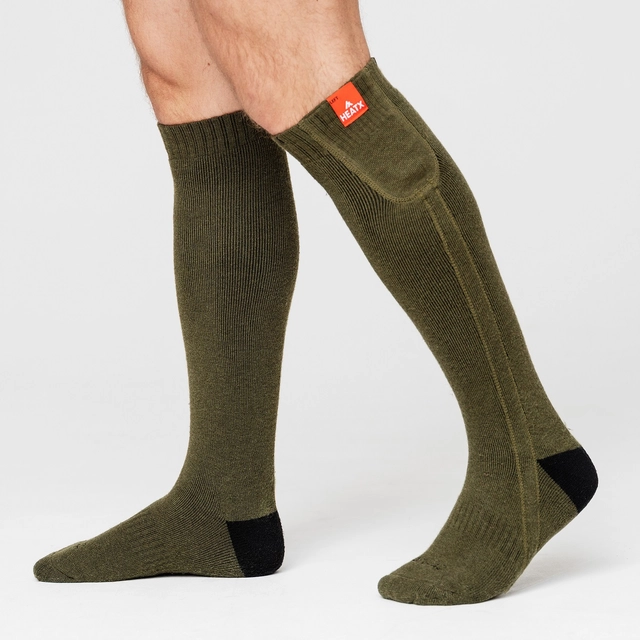 HeatX Everyday Socks and Battery v3 XS Olive - Battery Heated - EU34-36 