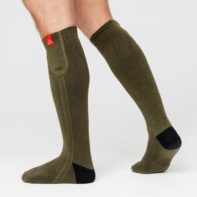 HeatX Everyday Socks and Battery v3 XS Olive - Battery Heated - EU34-36 
