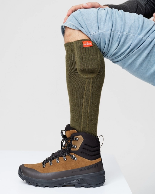 HeatX Everyday Socks and Battery v3 XS Olive - Battery Heated - EU34-36 