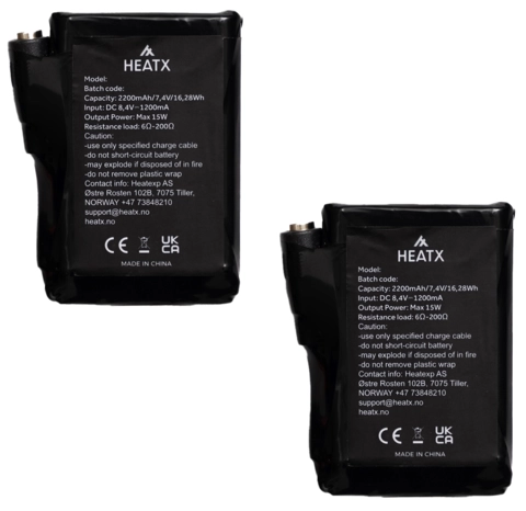 HeatX Glove Battery Pack v2 2200mAh – 2x Batteries