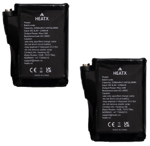 HeatX Glove Battery Pack v2 2200mAh – 2x Batteries 