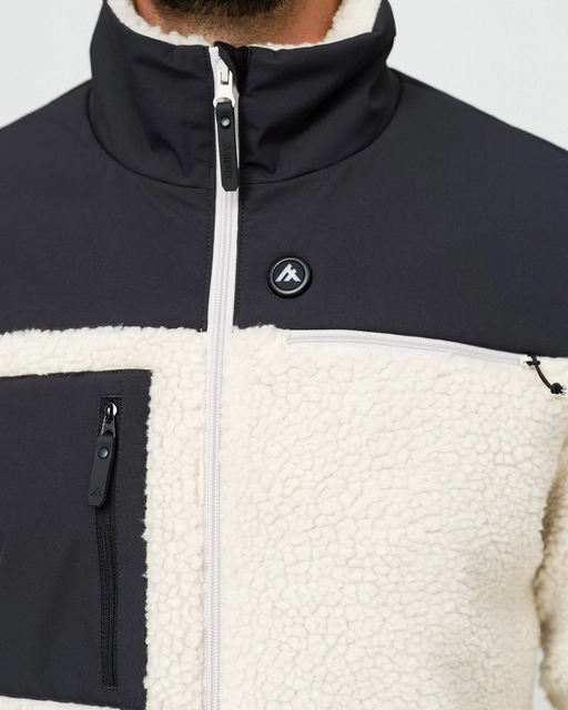 HeatX Hybrid Pile Jacket XL Sand/Black - Battery Heated 