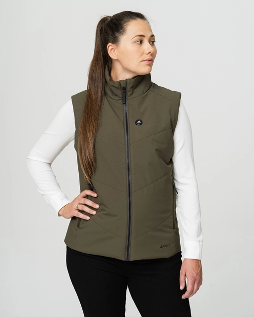 HeatX Metro Vest W's XS Olive - Battery Heated 