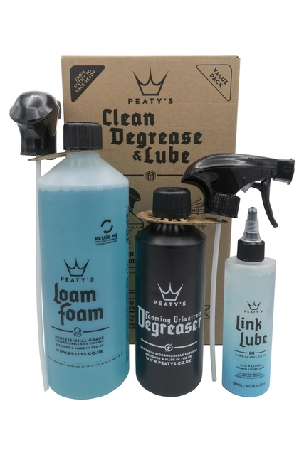 Peaty's Clean Degrease Lube Starter Pack Wash/Degrease/All Weather Lube 