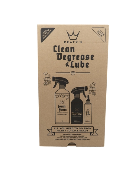 Peaty's Clean Degrease Lube Starter Pack Wash/Degrease/All Weather Lube 