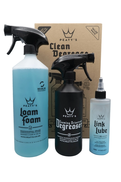 Peaty's Clean Degrease Lube Starter Pack Wash/Degrease/All Weather Lube 