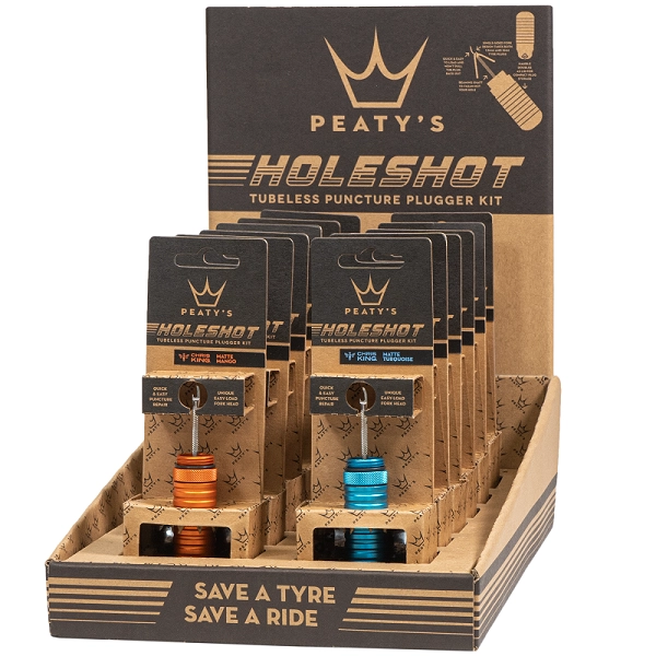 Peaty's Holeshot Tubeless Punc. Plugger POS Box - 1x12 Mixed Colours 