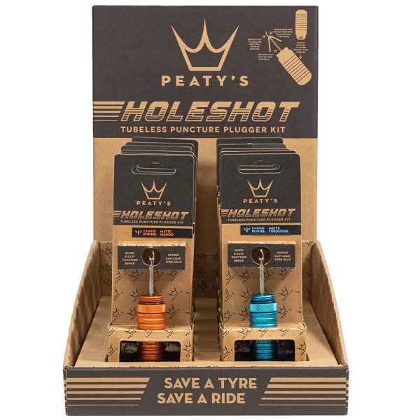 Peaty's Holeshot Tubeless Punc. Plugger POS Box - 1x12 Mixed Colours 