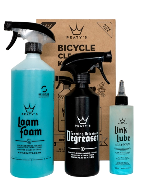 Peaty's Bicycle Cleaning Kit Wash/Degrease/Dry Lube 