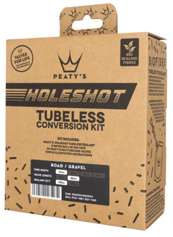 Peaty's Holeshot Tubeless Conversion Kit Road &amp; Gravel - 21mm