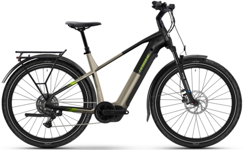 Haibike Trekking 4 herre 27,5", Sand/Lime, BCXK, 600Wh