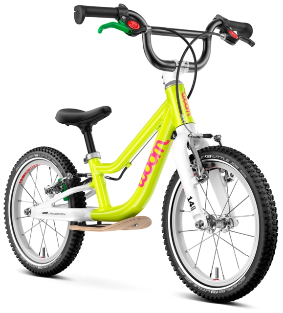 Woom Go 1 Plus 12" Neon Lime, LTD EDT 4,45kg, 3-4,5 år, 95-110cm 