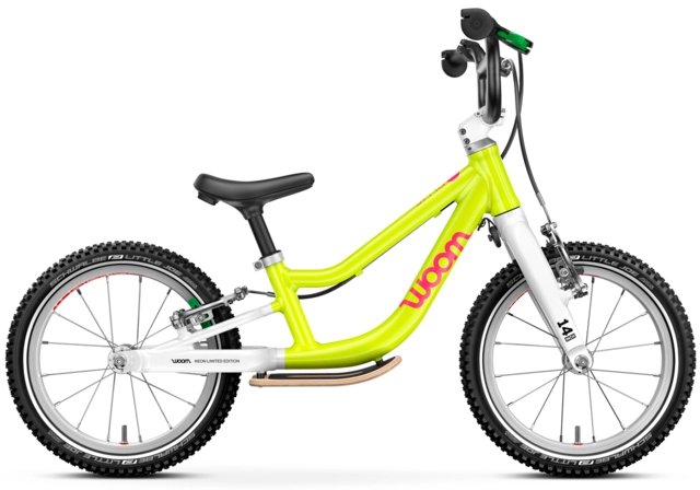 Woom Go 1 Plus 12" Neon Lime, LTD EDT 4,45kg, 3-4,5 år, 95-110cm 