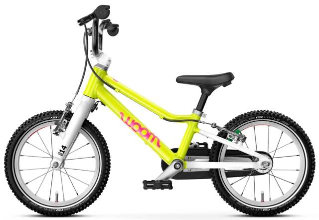 Woom Go 2 14" Neon Lime, LTD EDT 5,3kg, 3-4,5 år, 95-110cm 