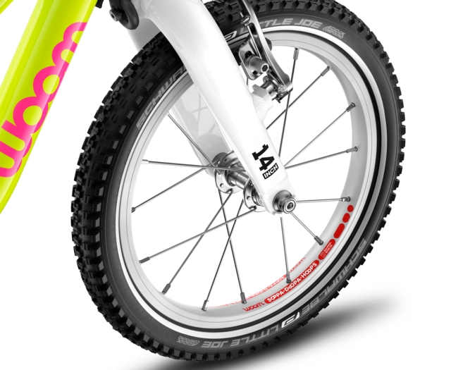 Woom Go 2 14" Neon Lime, LTD EDT 5,3kg, 3-4,5 år, 95-110cm 