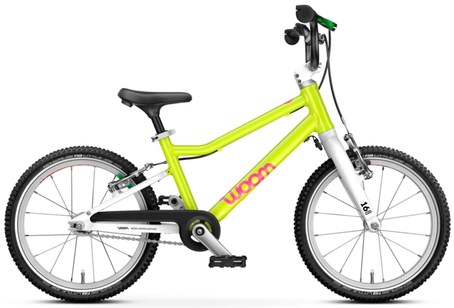Woom Go 3 16" Neon Lime, LTD EDT 5,7kg, 4-6 år, 105-120cm 