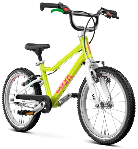 Woom Go 3 Automagic 16" Neon Lime, LTD 6,1kg, 4-6 år, 105-120cm
