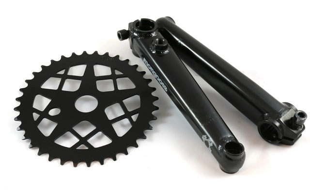Krank BMX FS 3pc 8-spline tubular 36T drev, 175mm, CroMo 