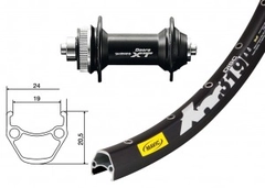 Hjul 27,5 foran / Shimano XT, Mavic XM 9x100mm, Centerlock, 19mm