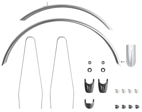 Eurofender skjermsett 27,5" 65mm, Sort matt