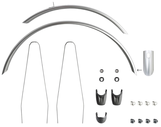 Eurofender skjermsett 27,5" 65mm, Sort matt 