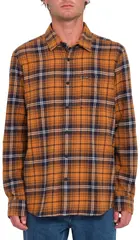 Volcom Caden Plaid LS Chestnut Brown - S
