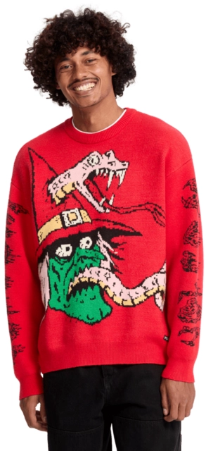 Volcom JJ Villard Sweater Lifeguard Red - L 